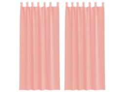Maison Exclusive - Cortinas De Voile Com Laços 2 Pcs Rosa 140x245 Cm