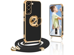 Correia Colar para Samsung Galaxy S22 5G HONGWE. Anti-Choque Preto