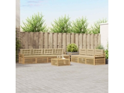 Vidaxl Conjunto De Sofás Para Exterior 8 Unid. Branco E Bege