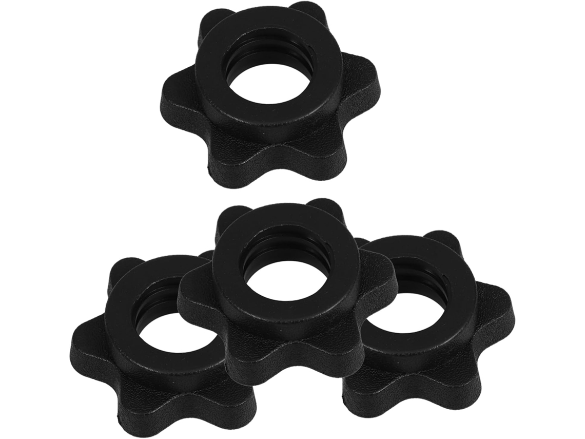 Porca De Travamento Sextavada Plástico Preto 2,5 Cm Para Halteres,