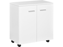 Armário De Armazenamento Melamina De Madeira Cor Branco 60 X 35 X 65 Cm Homcom