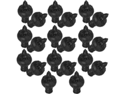 Conjunto De 20 Ponteiras Decorativas Pretas De Plástico Para Varão De Cortina, Compatíveis Com Varõe Gokoco