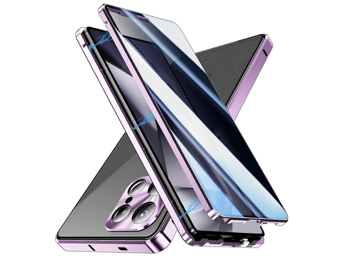Capa Magnética Dupla Face Em Vidro Temperado Anti-espionagem Para Samsung Galaxy S25 Ultra
