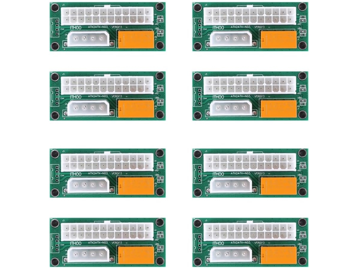Pacote com 8 Adaptadores de Fonte de Alimentação Dupla para Múltiplas Fontes de Alimentação, Add2psu Atx 24 Pinos SFUSHOS