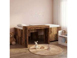 Vidaxl Cama Alta Para Crianças Com Mesa Madeira Antiga