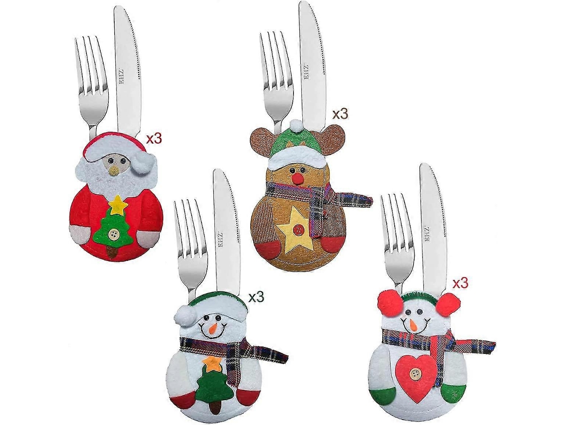 Conjunto De 12 Porta Talheres De Natal Nostalgia88