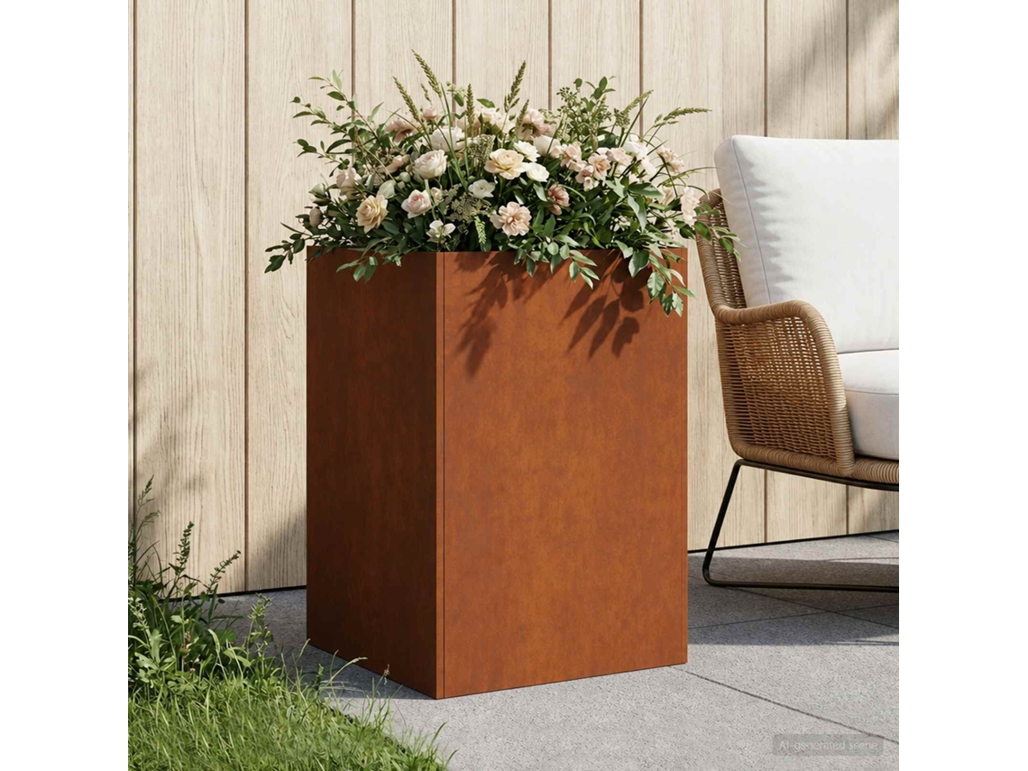 Vidaxl Vaso De Jardim Ferro Enferrujado 50 X 50 X 75 Cm Aço Corten