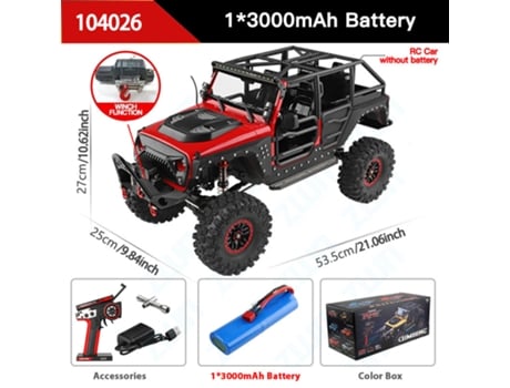 Carro Rc 1/10 Profissional 4wd Off Road 2.4g Com Luz, Escalada Elétrica Grande Aeuzwr