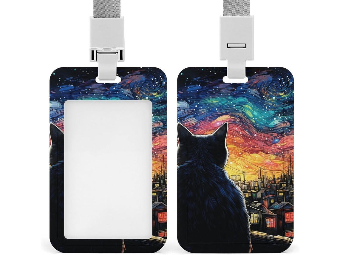 Porta Crachá, Design Exclusivo, Protetor De Crachá, Capa Vertical Com Cordão, Capa Plástica Impermeável, Porta Cartões