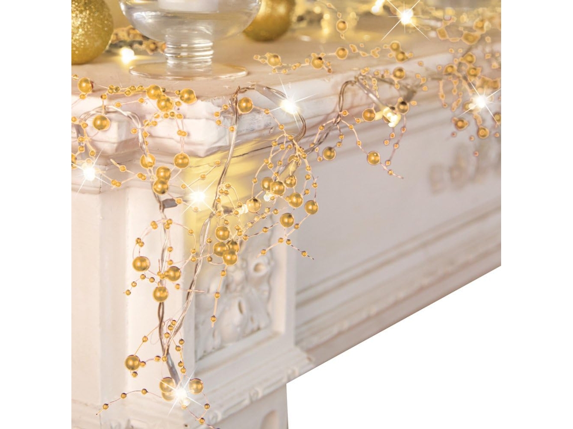 Luzes Decorativas Flexíveis E Fáceis De Usar, Decoração Para Árvore De Natal Com Contas De Pérolas Artificiais