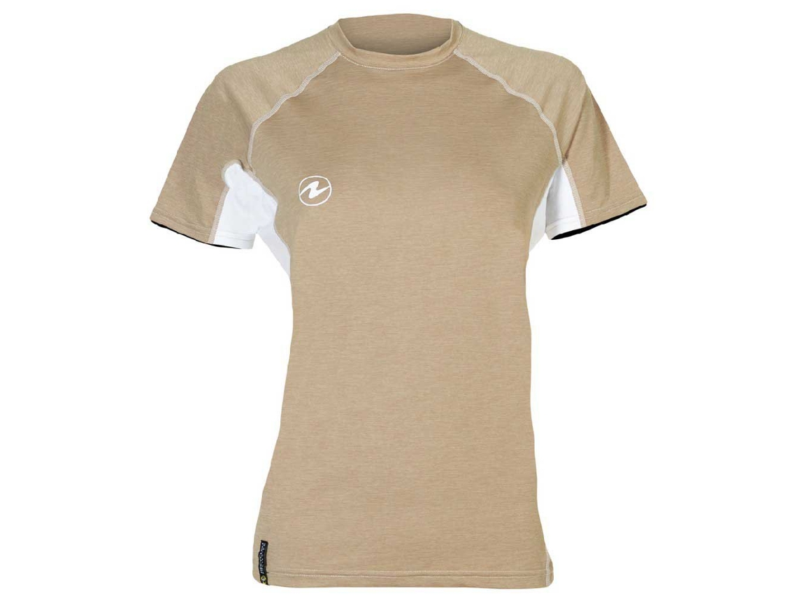 Mulher de Manga Curta Rashguard Lf Beige Laqualung