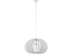 Candeeiro Suspenso EGLO 450 Cossano Madeira (Branco - E27 - 1 x 60 W - Madeira e Aço)