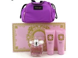VERSACE Bright Crystal Gift Set Edt 90 Ml Body Lotion 100 Ml Shower Gel 100 Ml And Cosmetic Bag 90Ml