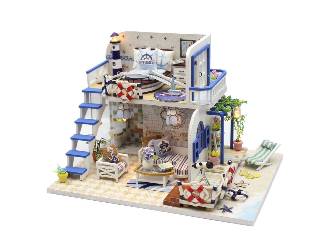 Maquete 3d Em Madeira, Costa Blue, 19x15x13 Cm
