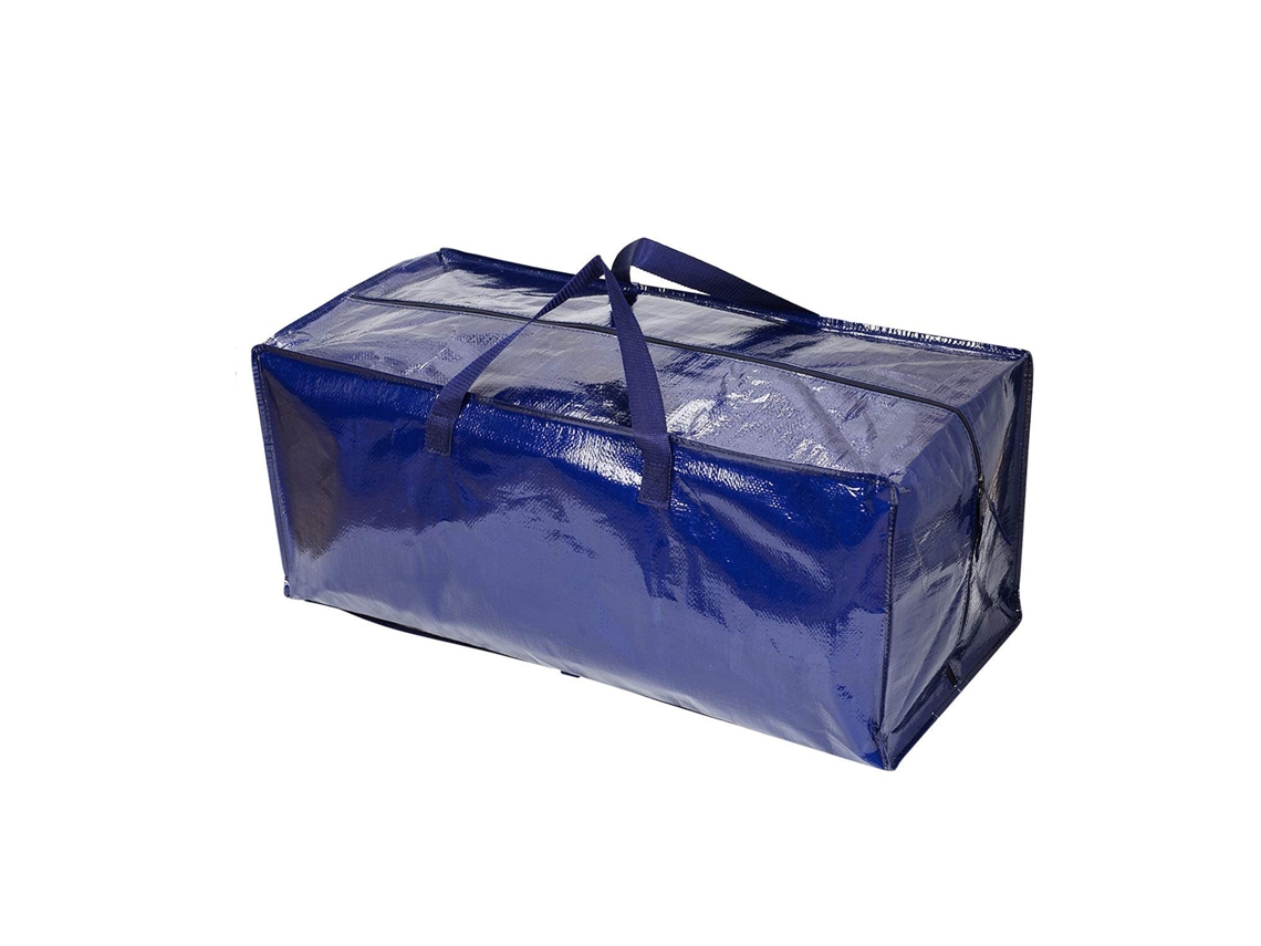Sacola De Tecido Azul 75x36cm, Ideal Para Bagagem, Mudança Ou Armazenamento Roupas Domésticas.