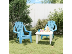 Cadeiras De Jardim Infantis 2 Pcs Pp Aspeto De Madeira Azul Dkd Home Decor