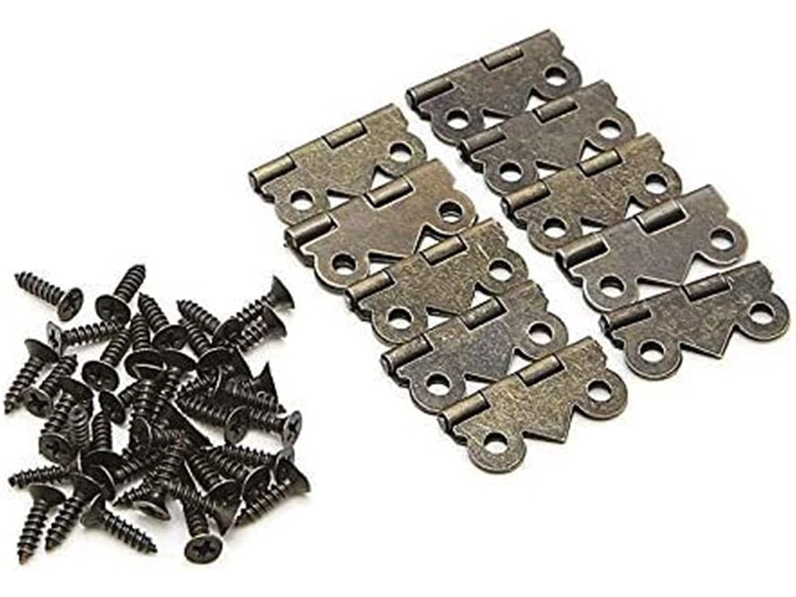 Dobradiças Decorativas Antigas, Dobradiças De Encaixe, 10 Mini Dobradiças Borboleta Para Portas De Armários, Gavetas E