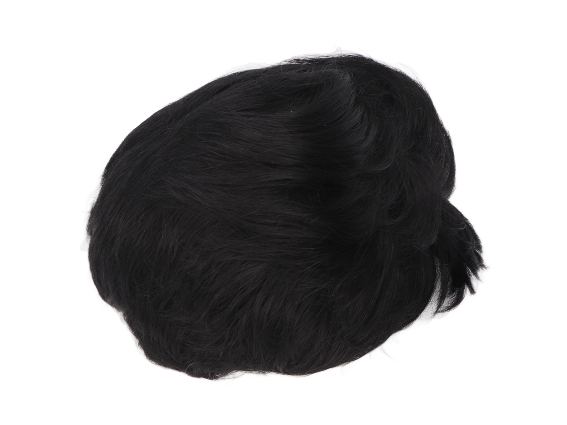 Peluca De Seda De Alta Temperatura Negra Corta Corta Para Cosplay Masculino