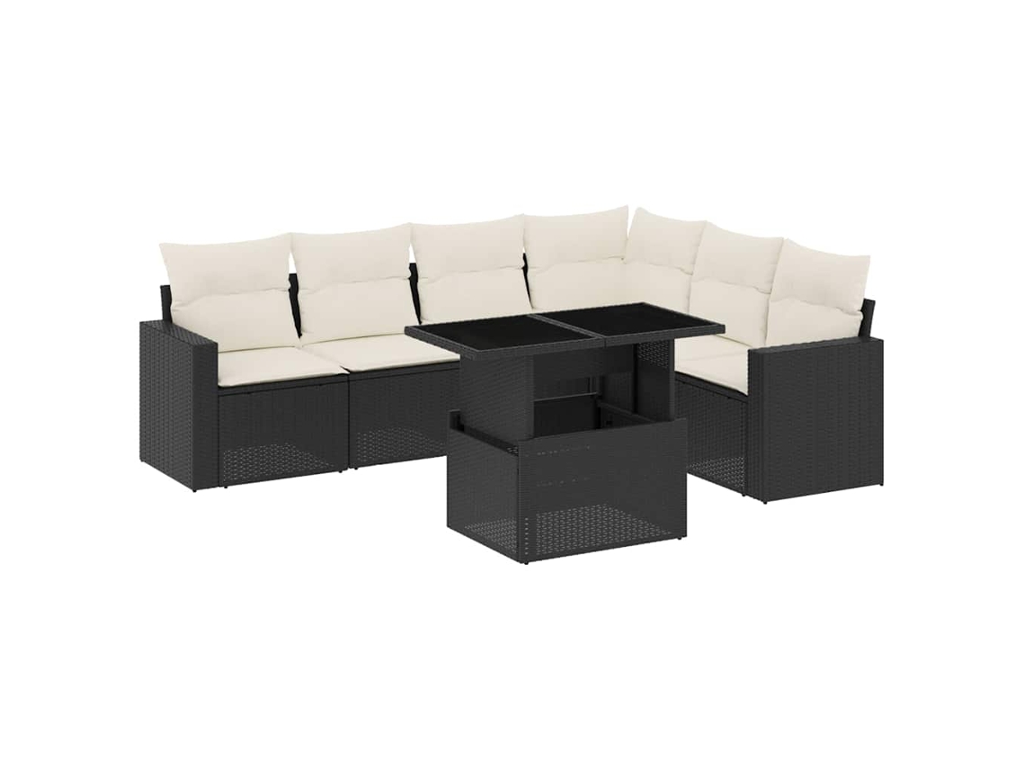 Garden Sofa Set, Garden Sofa Sets Vidaxl Preto Rattan / Vime (n/a)