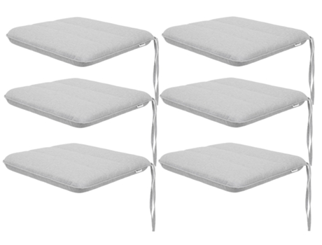 Almofada de Cadeira para Sala de Estar Cozinha Sala de Jantar Ou Jardim para Uso Interno e Externo 6 Peças 50X63Cm Unilateral Cinza SALES CORE