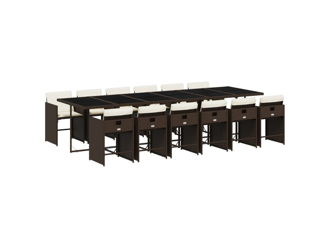 Garden Dining Set, Garden Dining Sets Vidaxl Marrom Rattan / Vime (n/a)