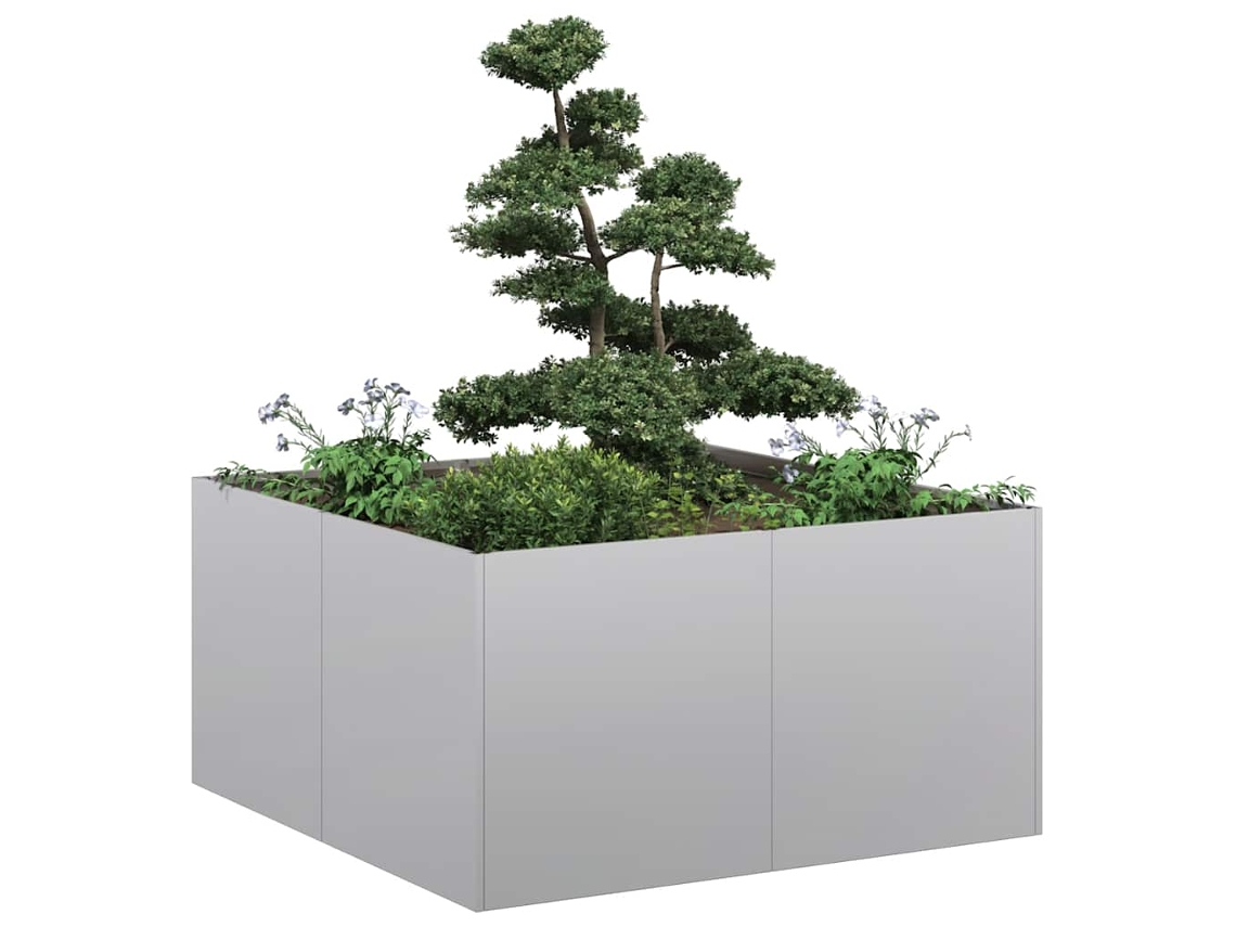 Vidaxl Planter 80x80x40 Cm Aço Galvanizado