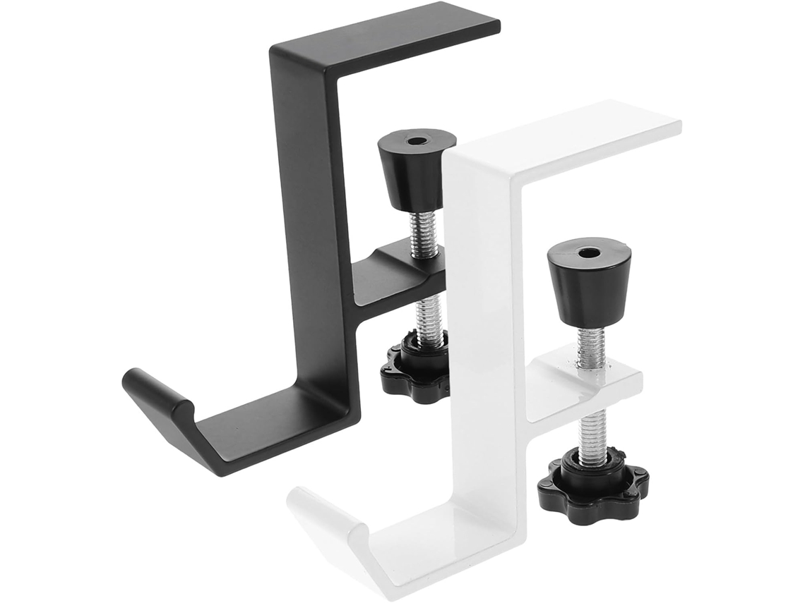 Conjunto De 2 Ganchos Mesa Em Liga Alumínio, Sem Necessidade De Furar, Economizam Espaço, Suporte Para Fones De Ouvido E