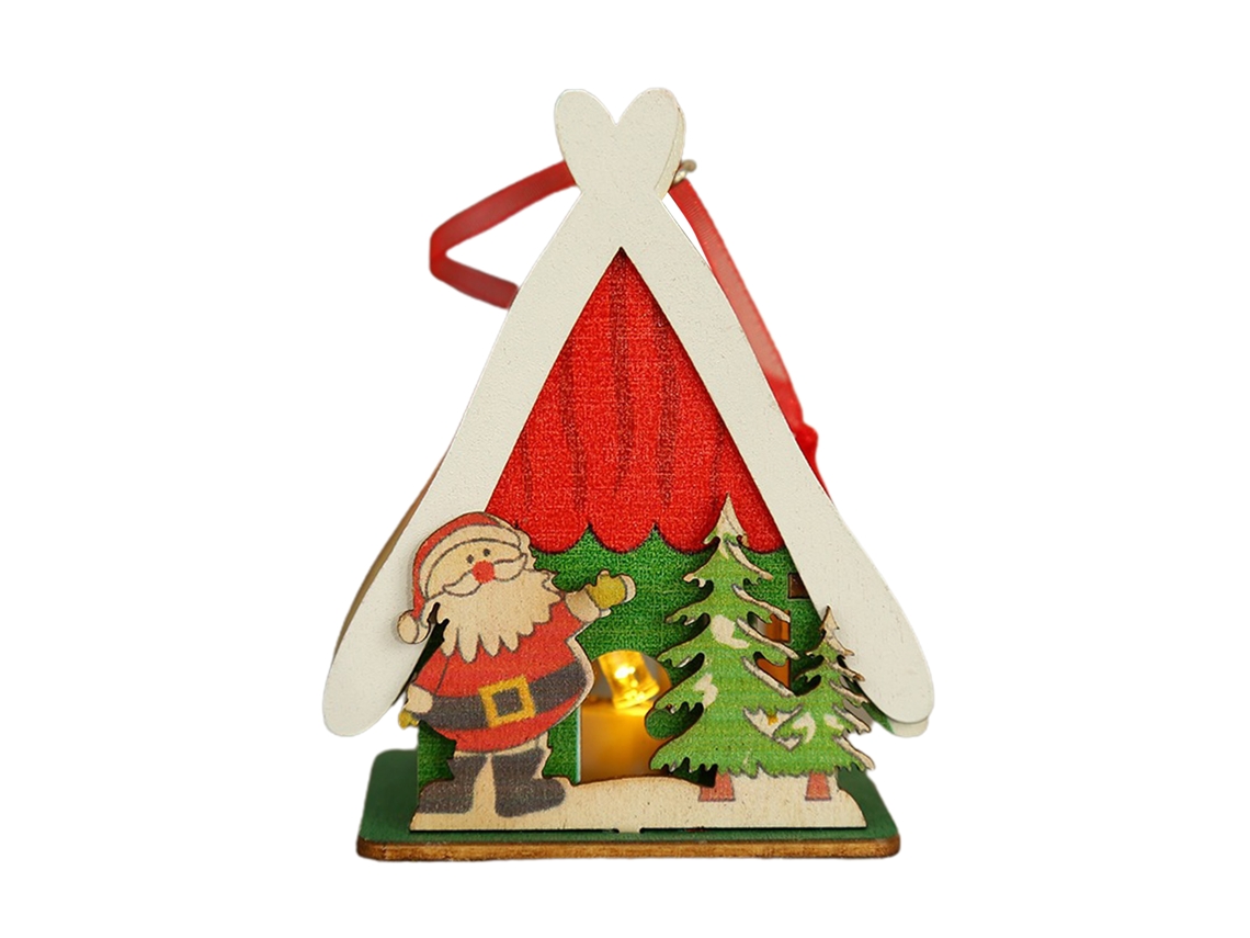 Casa de Madeira Decorativa de Natal Pequena LAXISCREED