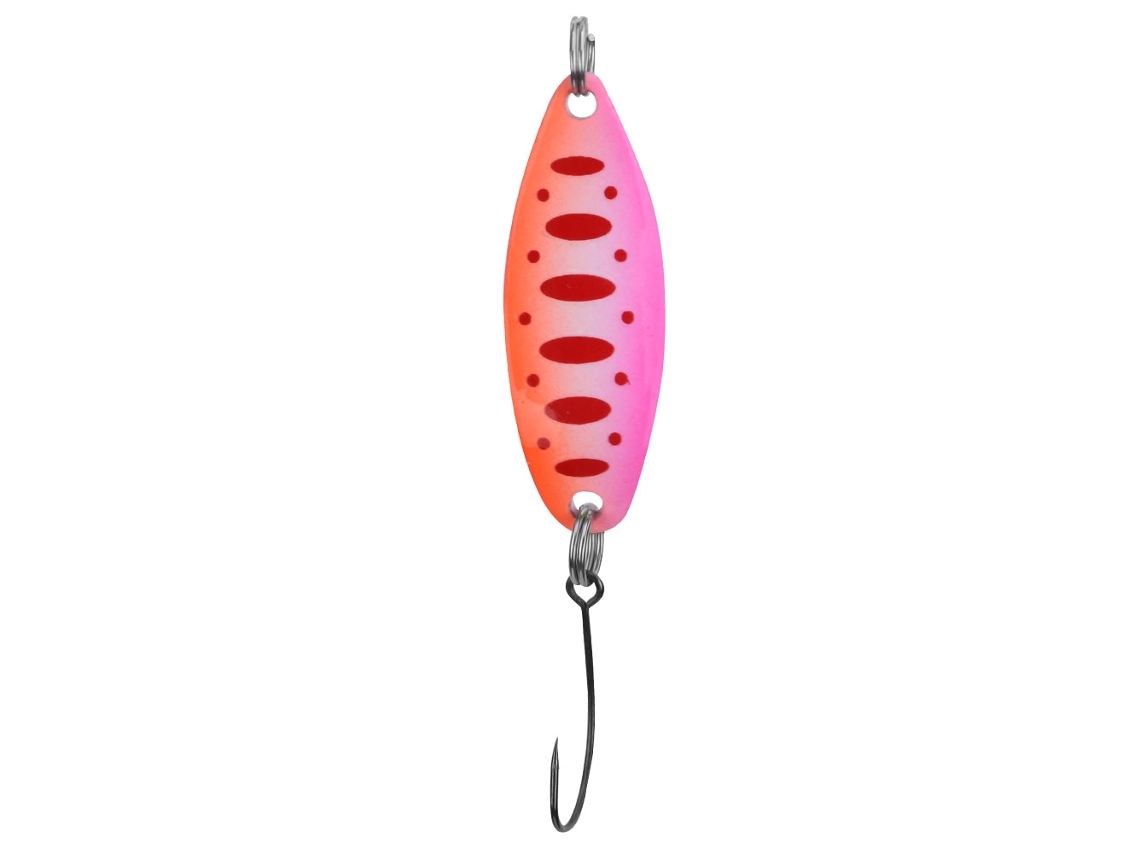 Isca para Truta Blinker 3.5g Laranja Rosa Ponto