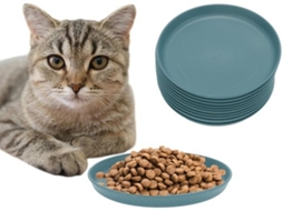 Escolha Sólida - Tigela De Gato - Prato - Tigela Redonda Para Gato - Azul Profundo - Materiais De Alta Qualidade Pp - Seguro E Ecológico