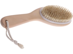 Escova De Banho Esfoliante Com Cabo Curvo, Escova De Massagem Corporal Com Cerdas Naturais