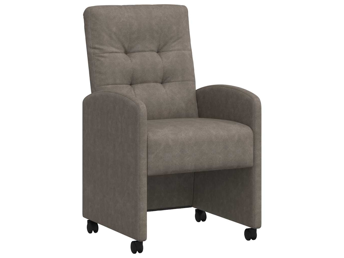 Conjunto de 2 Cadeiras de Jantar com Rodas Cinzeto 58x67x97 cm MAISON EXCLUSIVE