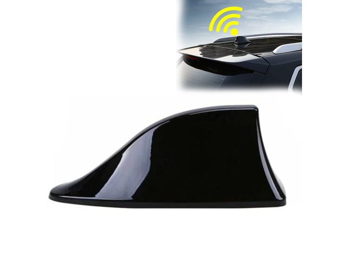 Antena Universal Tipo Barbatana De Tubarão Para Carro, Antena De Rádio Fm Com Base Adesiva À Prova D'água(preta)