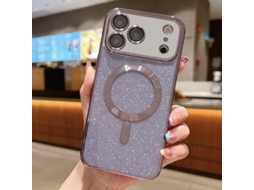 Capa De Tpu Para Iphone 17 Pro Max - Glitter - Acabamento Eletroplástico - Magsafe