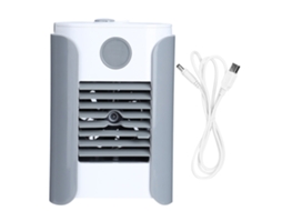 Ventilador Umidificador Portátil Usb com Rádio Música Cinza
