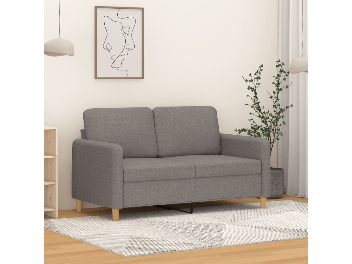 Vidaxl Sofá De 2 Lugares Tecido 120 Cm Cinzento-acastanhado