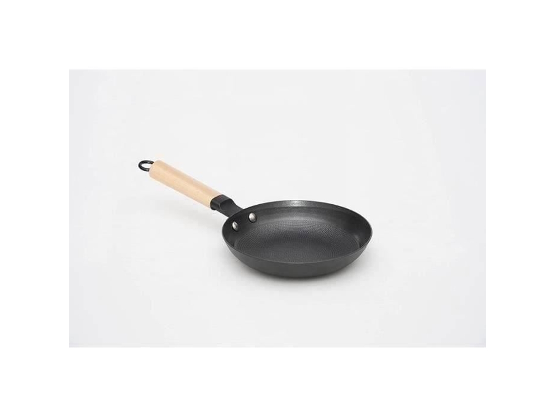 Frigideira de Ferro Fundido de 28 Cm com Cabo de Madeira Todas As Fontes de Calor Incluindo Indução.