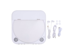 Aetheria reprodutor de Cd Portátil Bluetooth 5.3 2000mah Recarregável com Fones de Ouvido Branco
