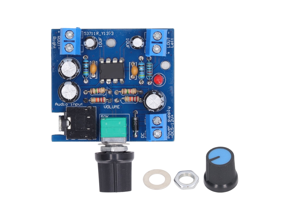 Placa Amplificador Áudio 15W Canal Duplo Volume Ajustável S/MARCA