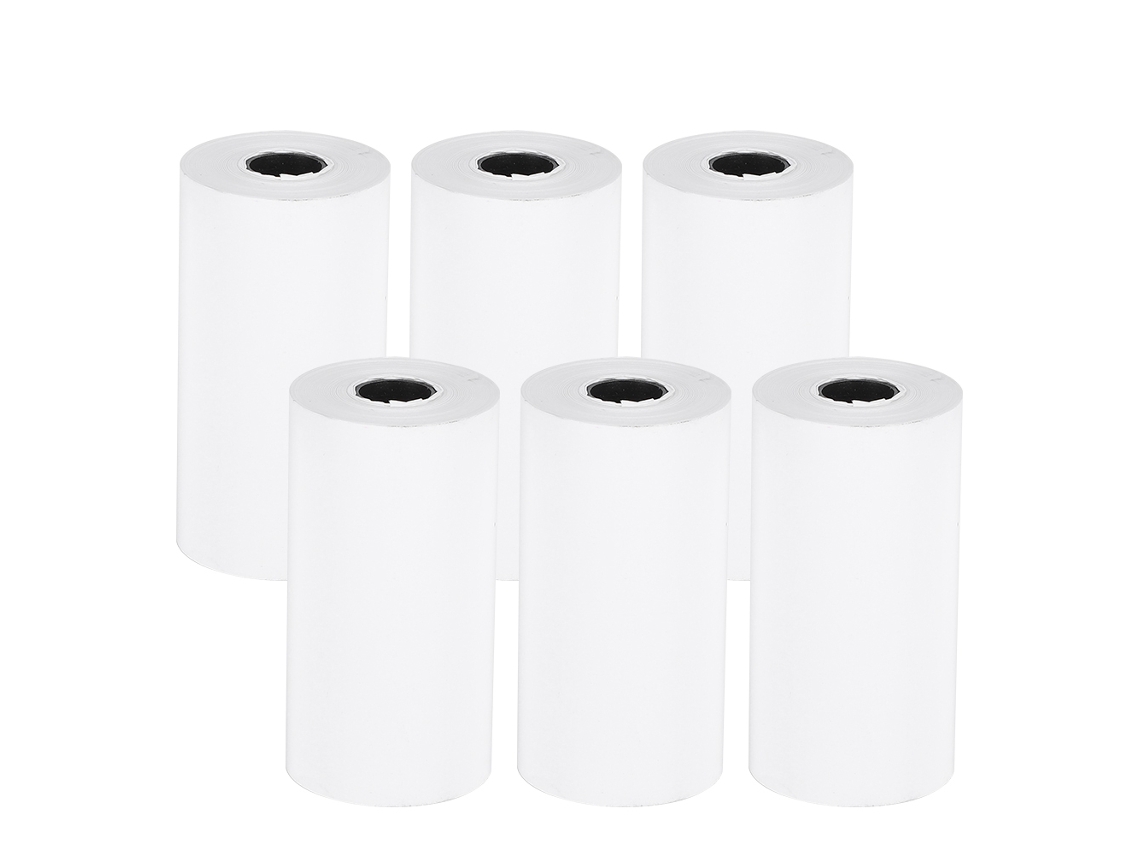 6 Rolos De Papel Térmico 57x30mm Para Impressora Pequena Acessório De Impressão Profissional