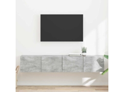 Vidaxl Armário De Tv De Parede 2 Pcs Concreto 78,5 X 31 X 29,5 Cm