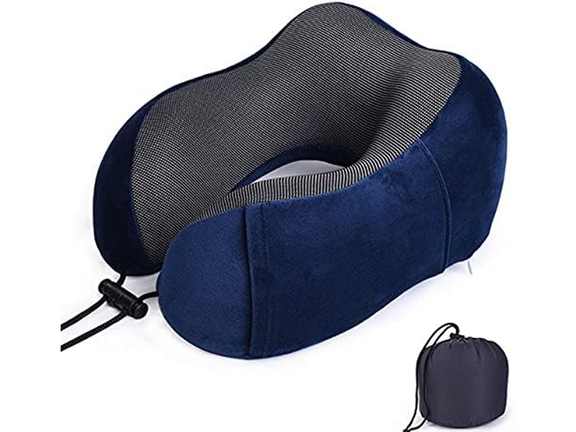 Travesseiro De Viagem, Pescoço Em Espuma Viscoelástica Para Viagens Ou Voos, Apoio Cabeça Com Design Ergonômico Aquaforge
