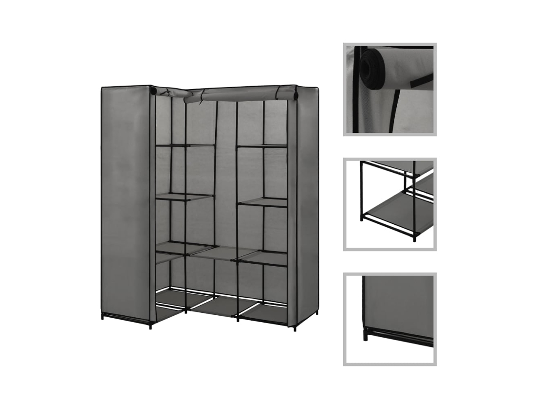 Conjunto 1 Wardrobe, Wardrobes Vidaxl Cinzeto Tecido (n/a)