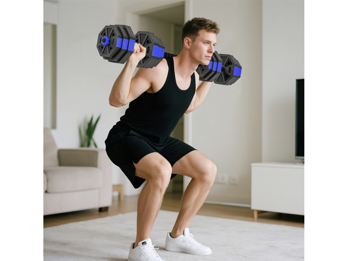 Conjunto De Kettlebells, Em Plástico, Na Cor Azul