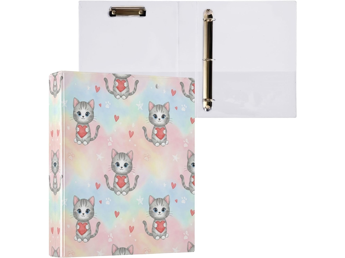 Pasta de 3 Argolas para Papel Tamanho Carta , Organizador Redondas com Prancheta, Suporte Pran (27,9 X 21,6 Cm)