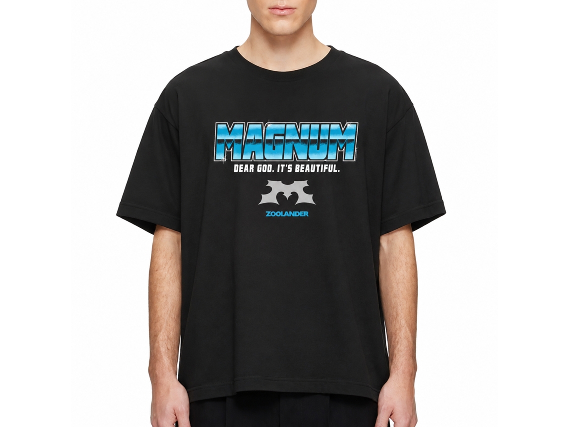 Rockinstone Zoolander Magnum Black T-shirt Size:m