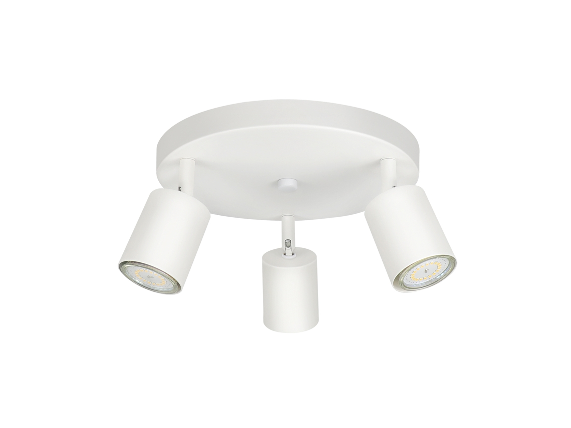 3 Holofotes de Teto Corredor Sala de Estar Branco Redondo Gu10 em Metal Design Ajustável para Quarto Cozinha NETTLIFE