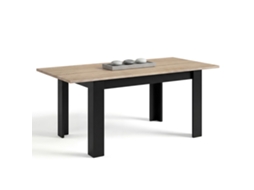 Mesa de jantar extensível 140-190x90 cm Sira Negro Mate - Roble Canadian 190 x 78 x 90 cm