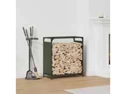 Vidaxl Suporte Para Lenha Aço Laminado A Frio Verde Azeitona