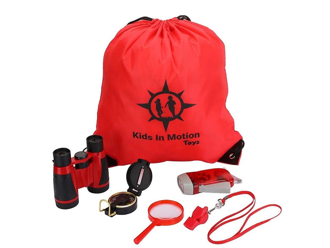 Kit de aventura ao ar livre infantil com lanterna Bussola e binóculos Apito